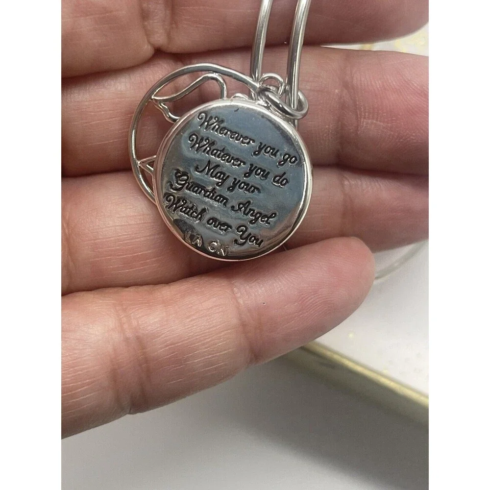 Footnotes “FAITH” Guardian Angel Expandable Bangle Charm Bracelet New